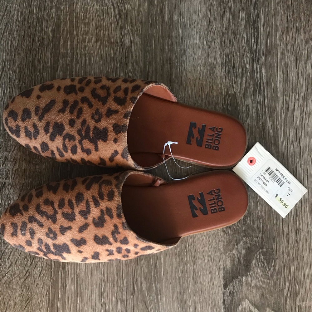 Billabong leopard mules. Worn once